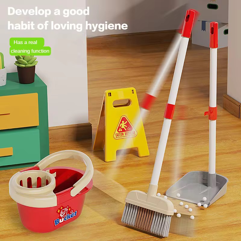 Kids Outdoor Broom - Mainan Bermain Peran Anak-anak, Alat Kebersihan